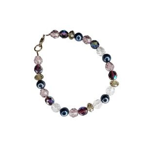 Purple and Multicolor Beaded Bracelet